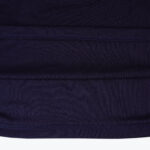 Close-up of dark purple fabric with horizontal overlock seams.